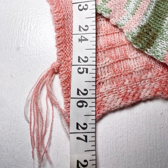 Striped Green and Pink Women's Sweater - Picture 11 of 13